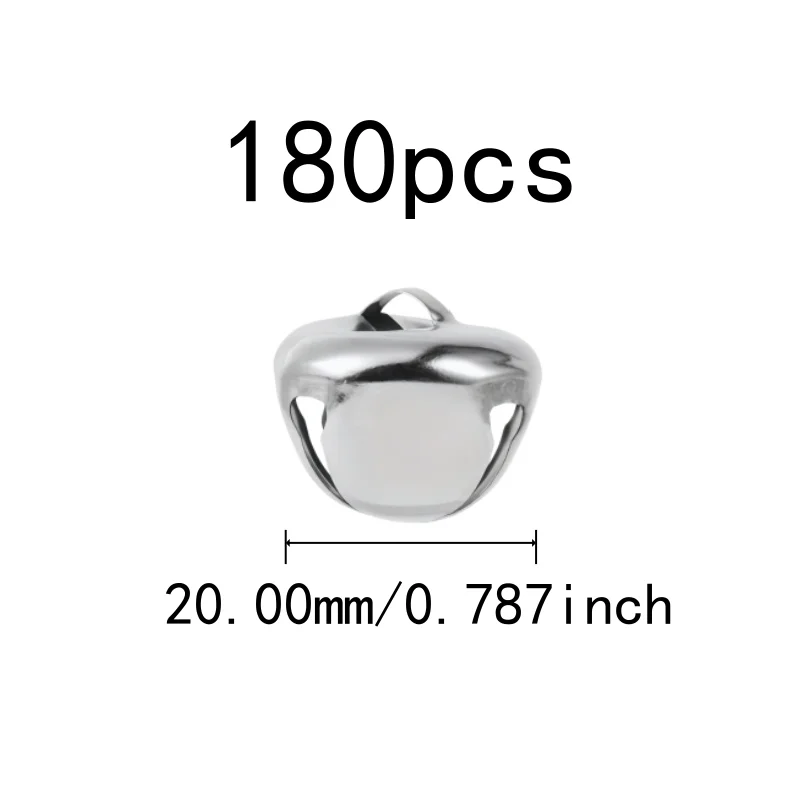 180 pcs 20mm Metal Craft Bells Metal Alloy Material, designed for DIY Craft Accessories, Clear Crisp Sound, Silver