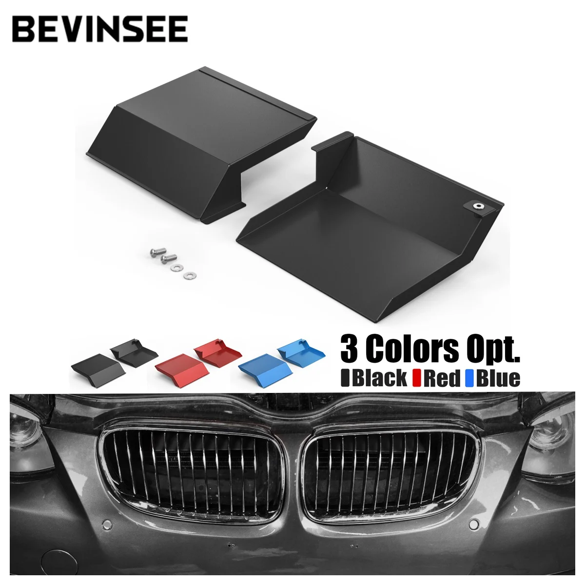 BEVINSEE Air Intake Scoops for BMW E92 E90 E91 E93 323i 325i 328i 330i 335i 335d 2005-2012