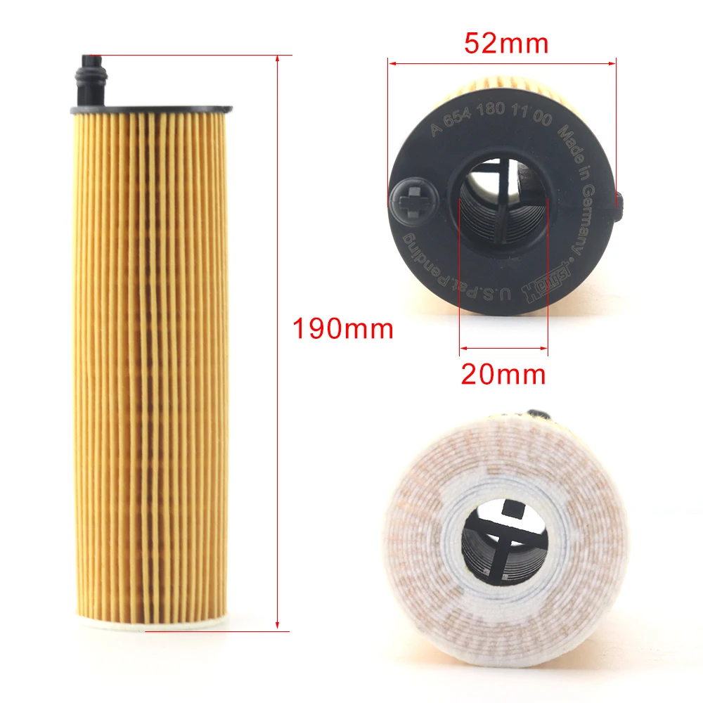 2PCS A6541801100 6541801100 Engine Oil Filter For G-Class GLC GLE GLS MARCO POLO 6541801100