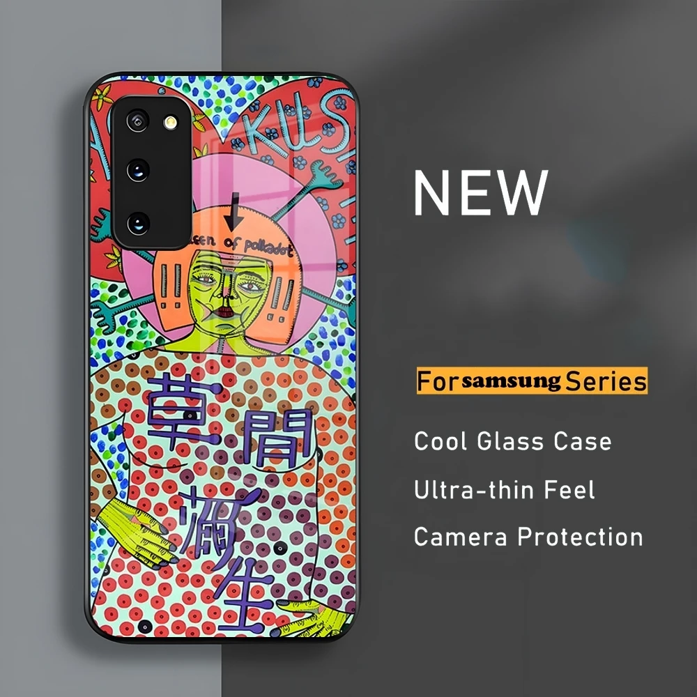 Pumpkin Yayoi Kusama  Phone Case For Samsung S24 23 A54 S21 S22 Ultra A 42 32 52 51 Note 23 S10 E Plus S20 FE Pro A12 glass cove