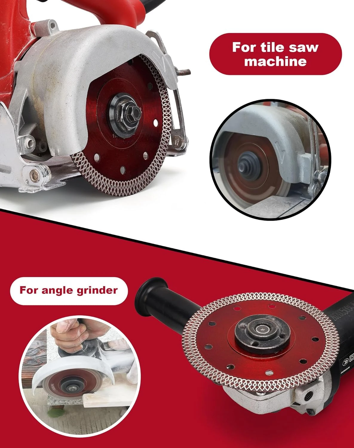 磁器タイル、花崗岩大理石、セラミックの切断用の超薄型ダイヤモンドソーブレード、アングルグラインダー用、115mm、125mm、1個