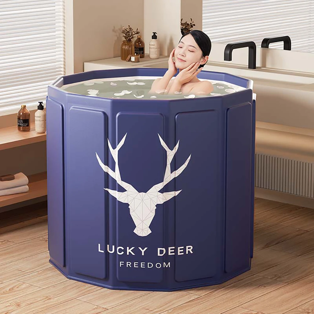 Portable Folding Bathing Bucket for Adults,Simple Modern Adult Folding Bathtubs Sweat Steaming Sauna Spa Bath Barrel