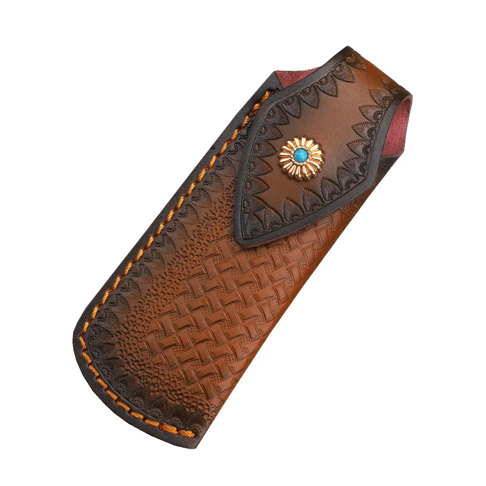 

Extra Large Folding Knife Cover Cowhide Carved Knife Leather Sheath Fruit Cutter Protection Pouch Leather Case For Knife