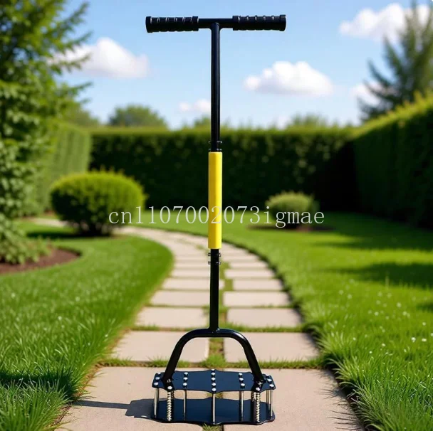 Manual Lawn Scarifier Hole Puncher for Soil Aeration and Grass Ventilation Gardening Tool