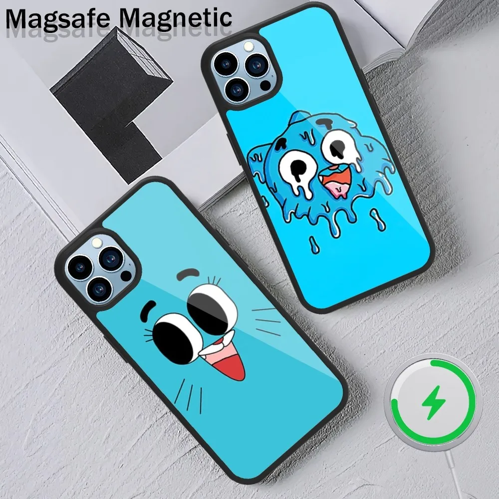 The A-Amazing W-World of G-Gumball Phone Case For iPhone 15 14 13 12 11 Plus Pro Max Magsafe Magnetic Wireless Charging