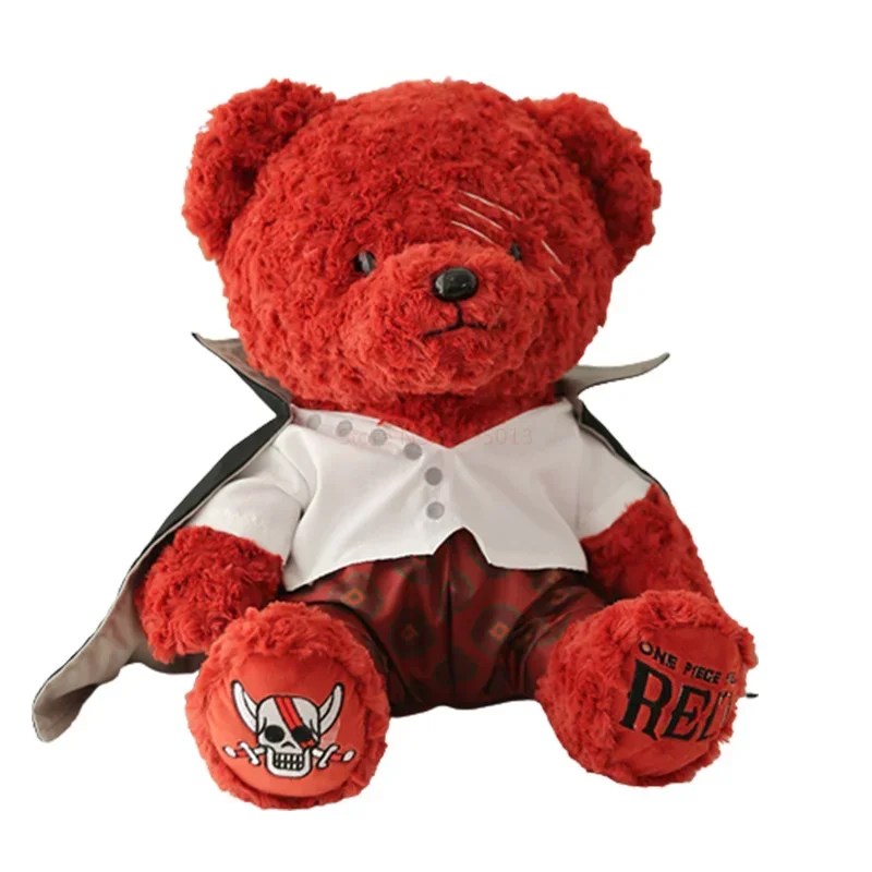 

Anime One Piece Shanks Teddy Bear Plush Doll 35cm Cotton Stuffed Plush Red-haired Shanks Collectible Toys For Children Adults