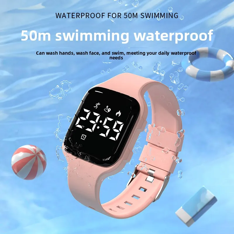 NoAPPLinkSilentVibrationAlarmSmartBandLEDWomenSwimmingWaterproofDivingWatchFitnessTrackerStep Counter Running Hiking Simple 2026