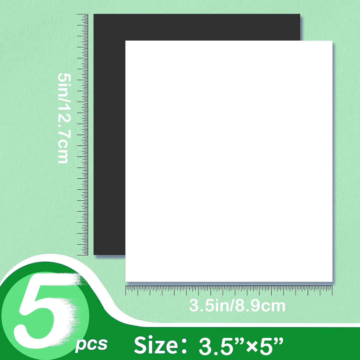 Self Adhesive Magnetic Sheets 3.5x5 inch 5 PCS 16Mil Thick Flexible Cuttable Magnets for DIY Crafts Photos Stickers