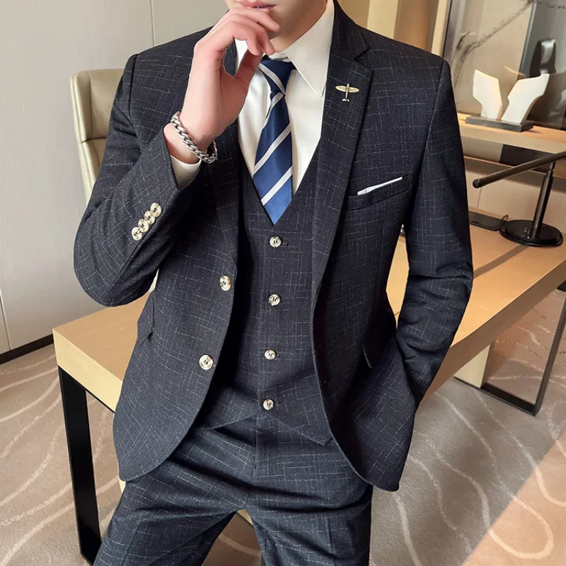 

2026 New High-quality Wedding Suit for Men, Fashionable Business, Professional Groom and Best Man, Handsome Two-piece Set