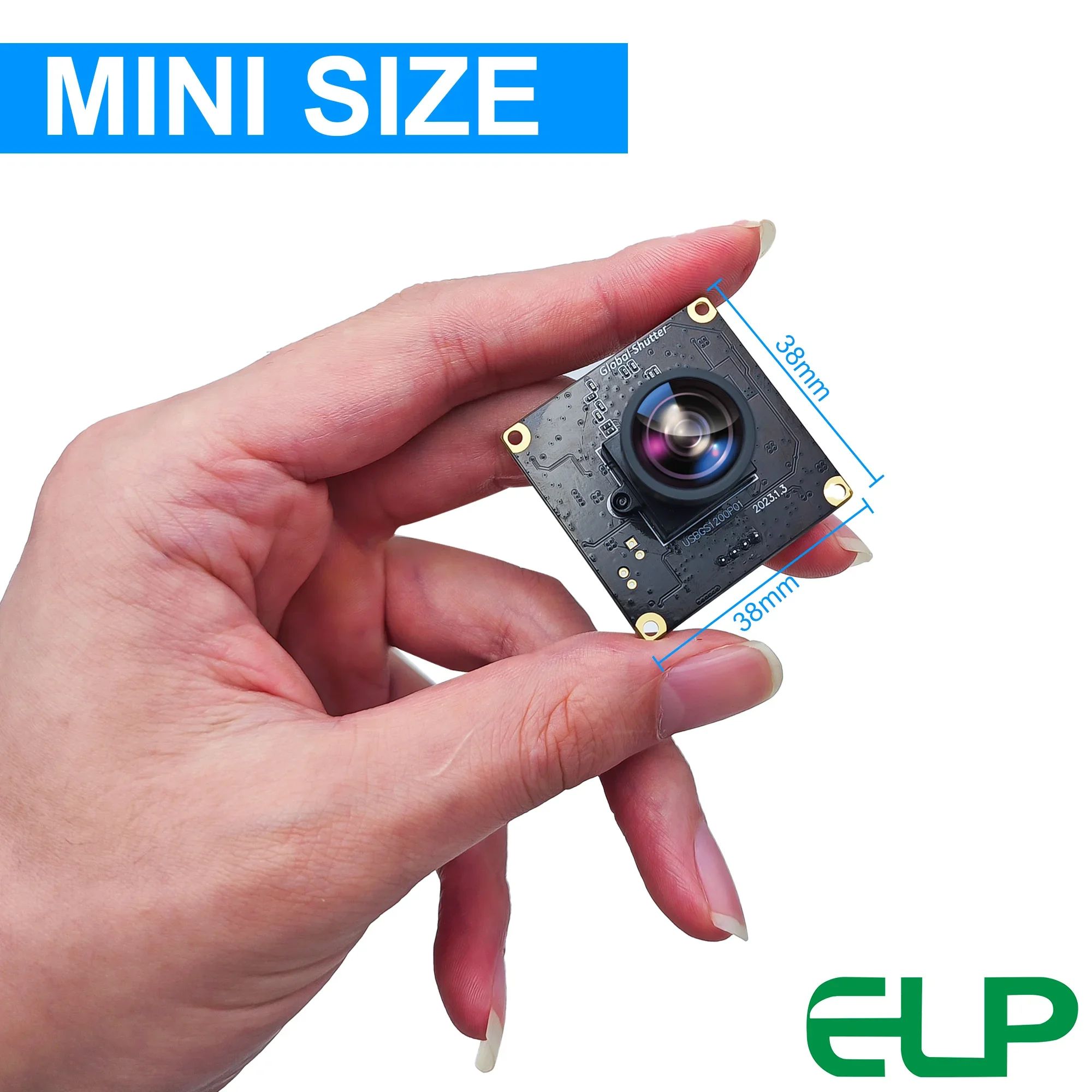 ELP 1200P Global Shutter USB Camera Module 90fps High Speed USB Webcam Wide Angle Camera with 2.9mm Lens for Machine Vision