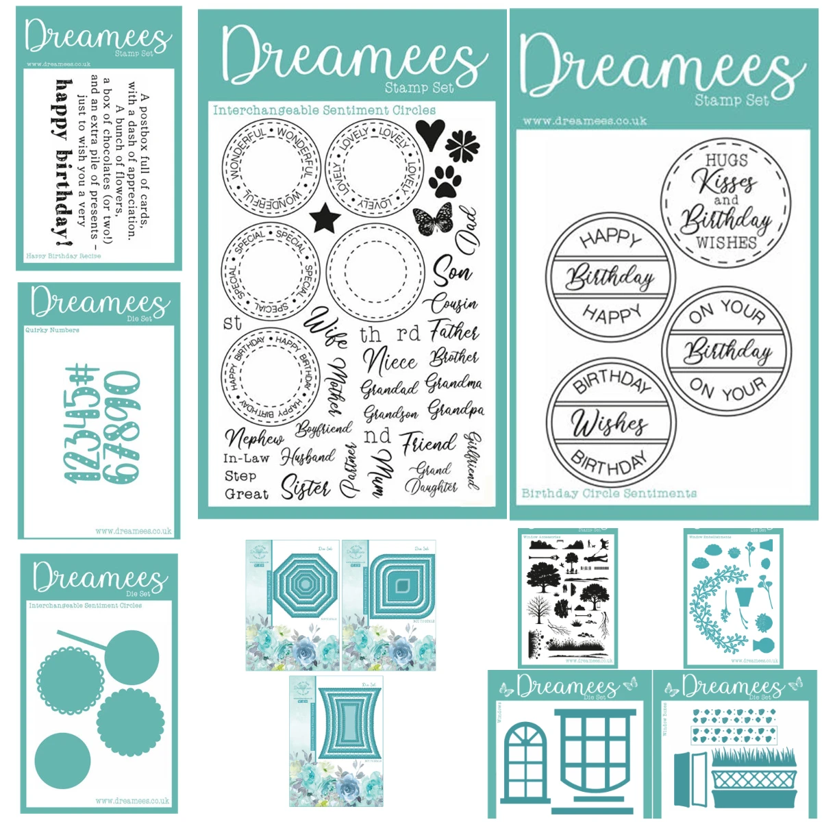 

Birthday Circle Sentiments Clear Stamps and Metal Cutting Dies Sets for DIY Craft Making Greeting Card Scrapbooking Decoration