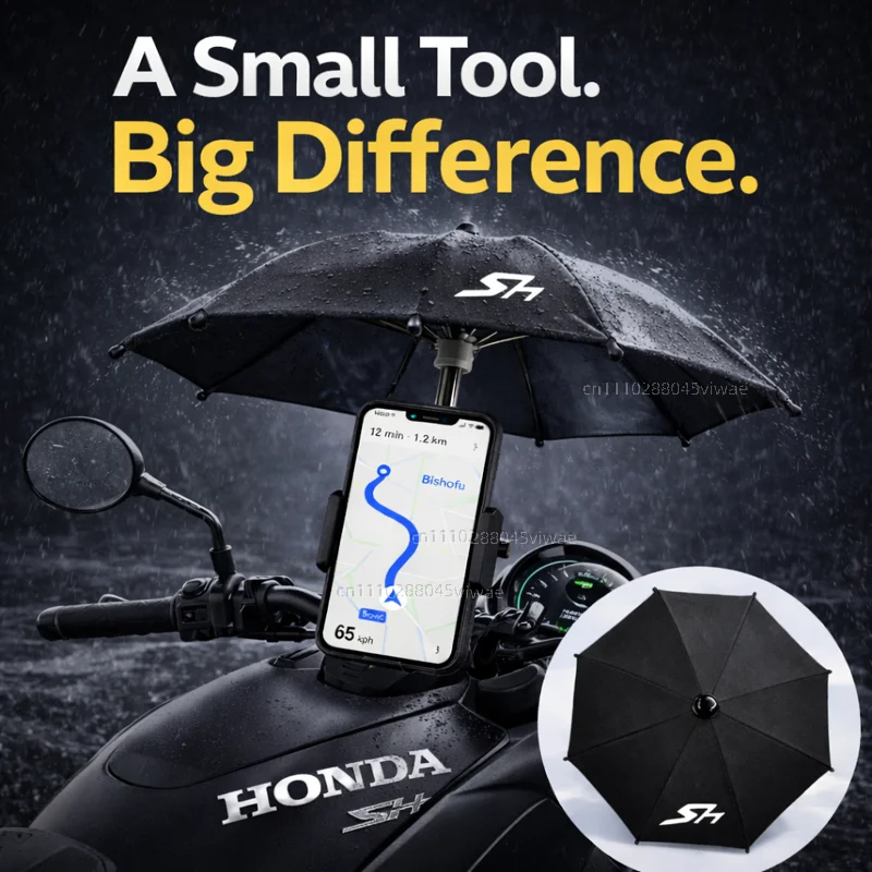 

For HONDA SH Motorcycle Phone Umbrella Holder Waterproof Sunshade Anti Glare Rainproof Handlebar GPS Mount