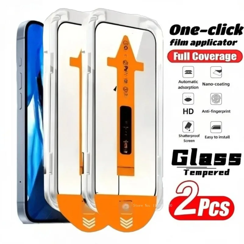 

Защитная пленка для экрана с защитой от царапин, 2 шт., для IPhone 17 16 15 14 Pro Max 16e 15 14 Plus 13 12 11 Pro, закаленное стекло HD без пыли