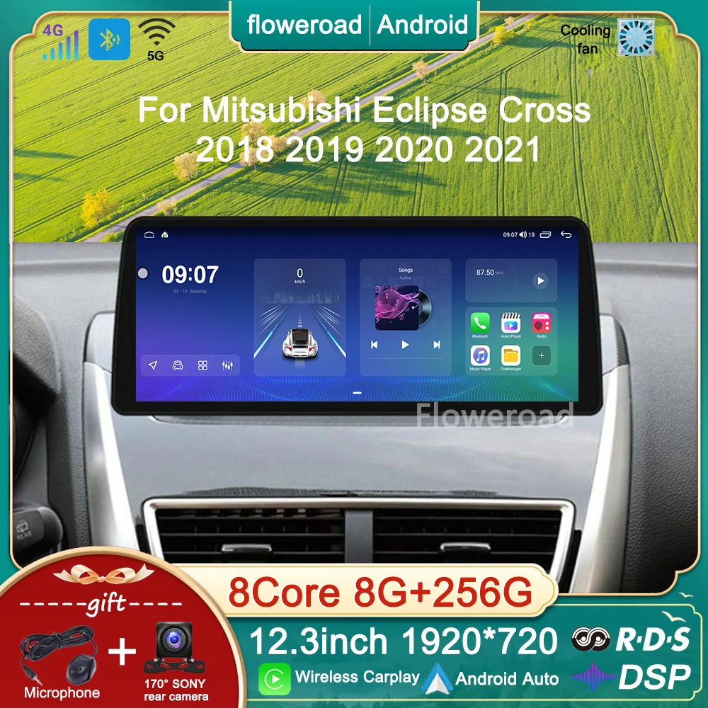 

12.3inch Android 13 Car Radio For Mitsubishi Eclipse Cross 2018 - 2021 Multimedia Player Navigation GPS Wireless Carplay NO 2din