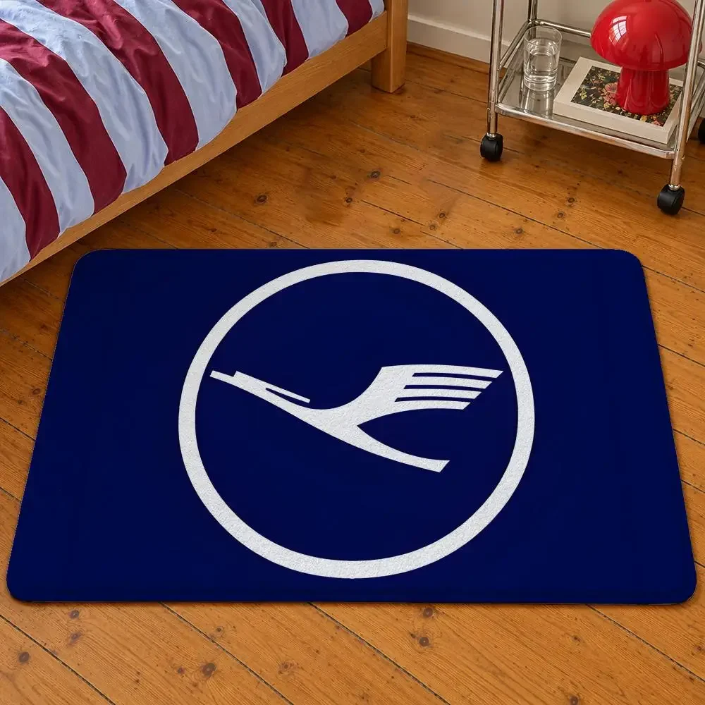 Airline Lufthansa Crane German Aviation Floor Mat Soft Flannel Entrance Doormat Non-Slip Washable Rug For Bedroom Home Decor