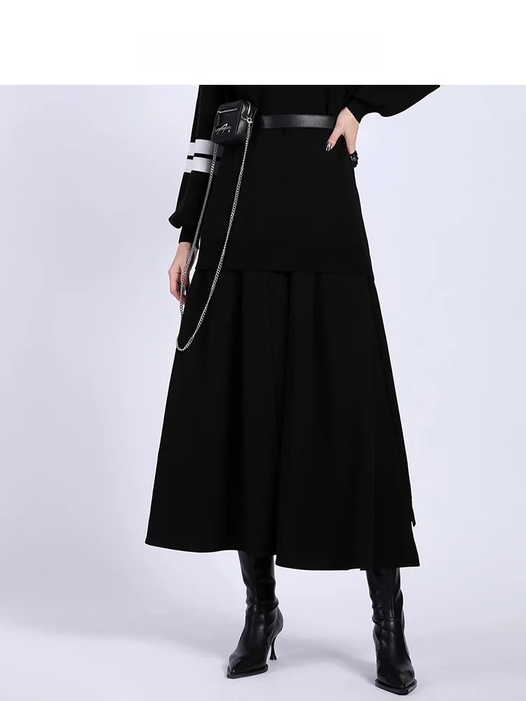

Bla 3D Silhouette Faionable Versatile Lapargay Skirt Ele Long A-Line Midi Skirt Polyester Viscose Spandex Blend Winte...