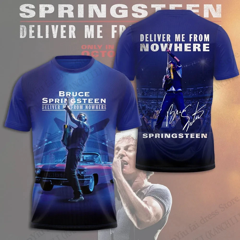 Classic Rock Band Bruce Springsteen 3D Print T-shirt Men Women Fashion Casual Plus Size Short Sleeve Tshirt Hip Hop Tops Tee New