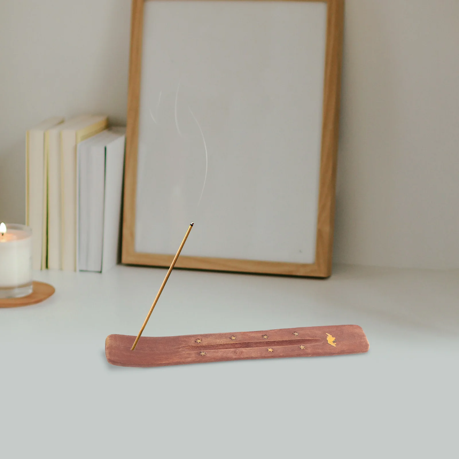 

Incense Stick Holder Wooden Burner with Elegant Minimalist Style for Bedroom Bathroom Yoga Room Tabletop Decoration