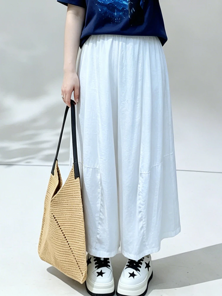 Calça Feminina Plus Size Dream Small Beauty 2026 de Cintura Alta Elástica, Perna Larga, Solta, Efeito Emagrecedor, Versátil e...