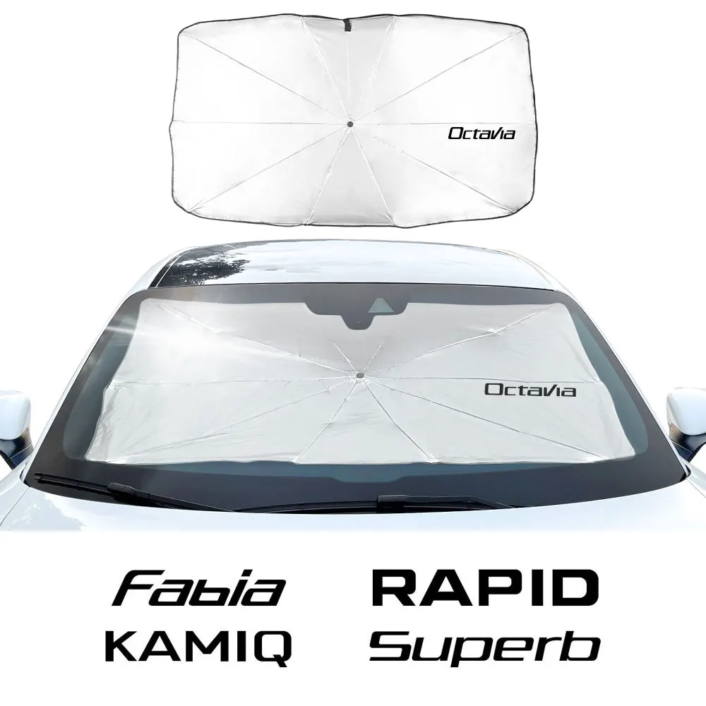 Car Windshield Sunshades Sun Shades Umbrella For Skoda Octavia Fabia Rapid Kamiq Kodiaq Scala Karoq Superb Auto Accessories