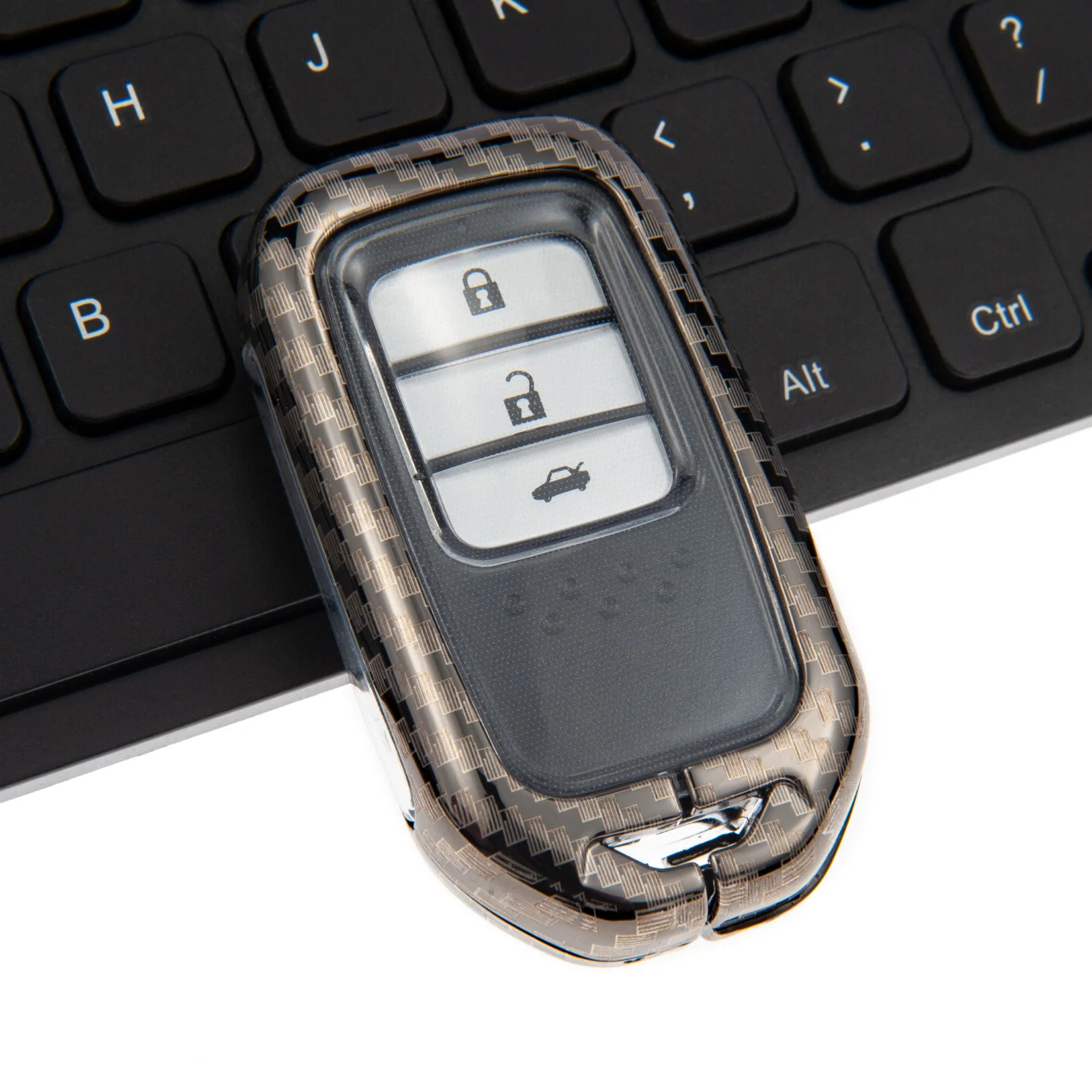 

Metal Carbon Fiber Car Smart Key Fob Chain Case Cover For Honda Accord Civic CRV HRV Insight Odyssey Ridgeline Passport Jazz Fit