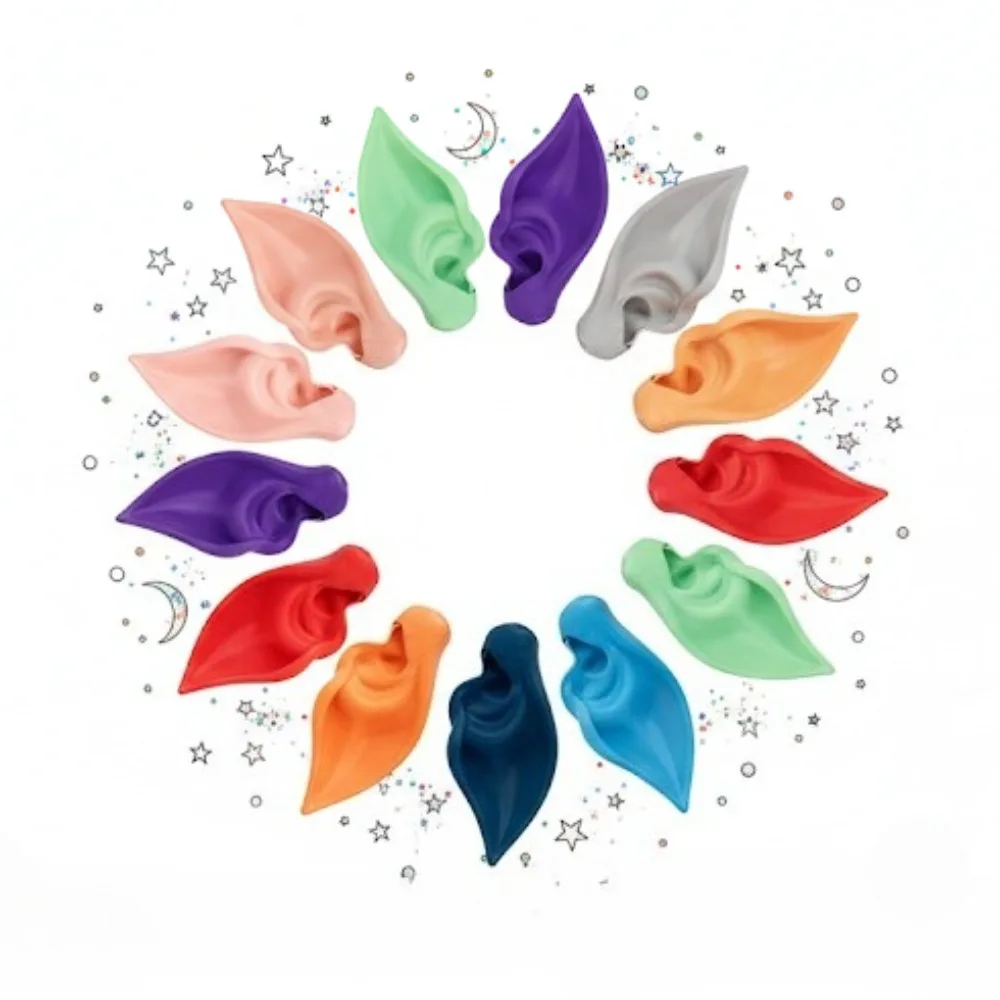 

Halloween Cosplay Latex Elf Ears, Witch Demon Dress Up Props for Masquerade Party