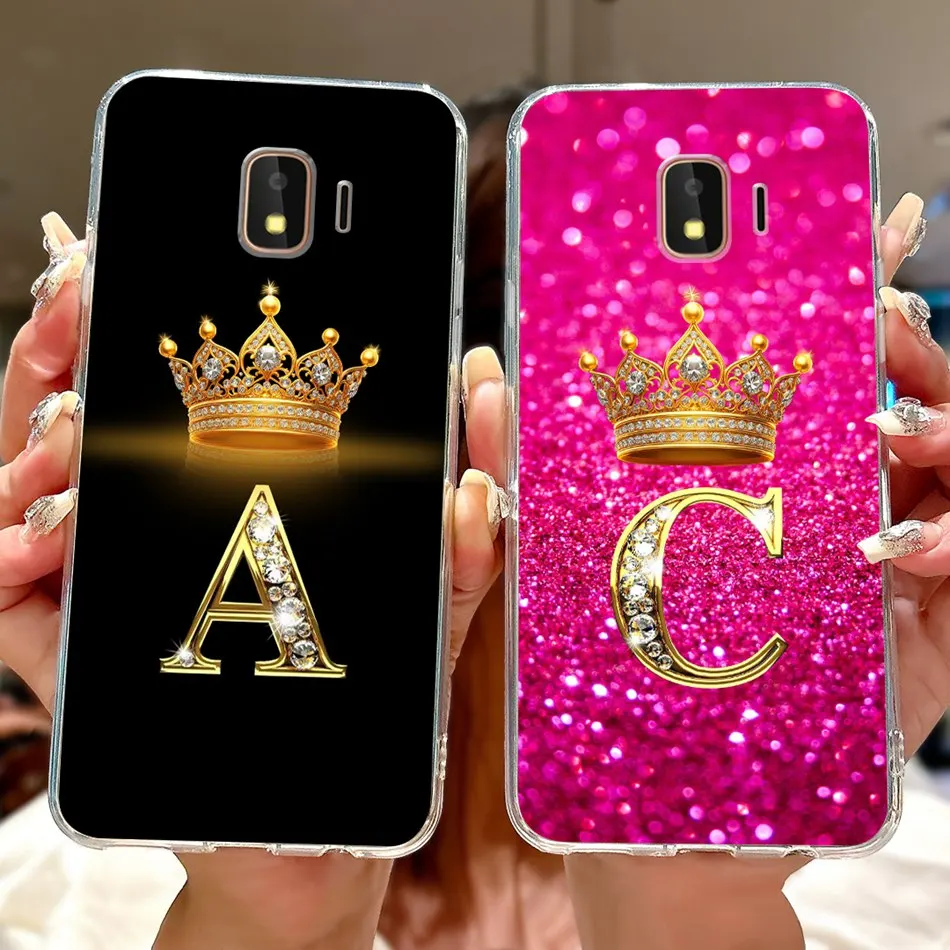 For Samung Galaxy J2 Core Phone Case Samsung J2 2018 J2 Pro J2Core J260G J250F New Crown Letter Soft Silicone Clear TPU Cases