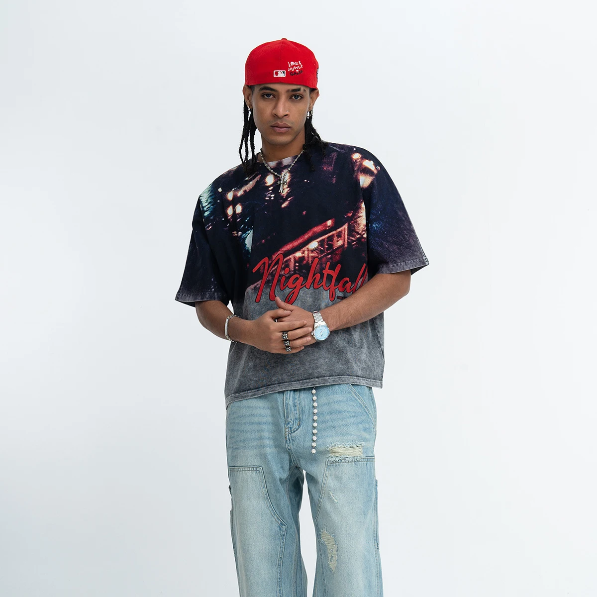 2026 Hip Hop Loose Washed T-Shirt Streetwear Men's Vintage Graphic Short T Shirt Hipster Harajuku Tshirt Cotton Unisex Tops Tees