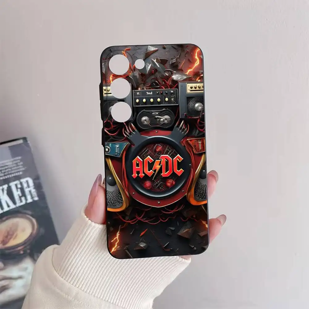 Etui A-AC Power Up D-DC na telefon Samsung Galaxy A73,72,51,53,52,71,22,5G,Note,J7,8,9, miękki czarny pokrowiec