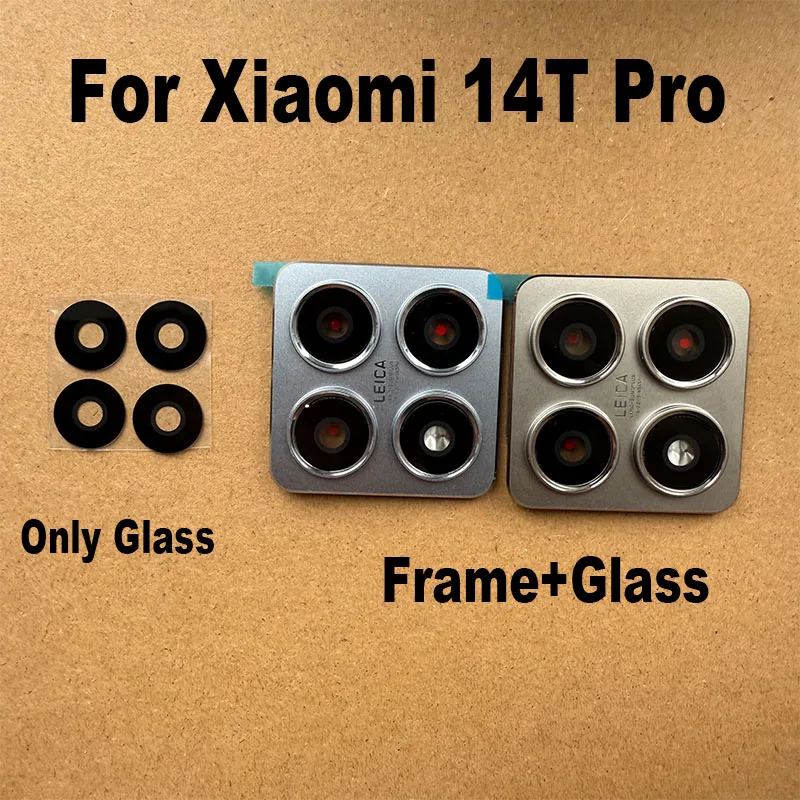 1PCS For Xiaomi 14T Pro 5G Back Camera Lens Glass Rear Cover With Frame Replacement