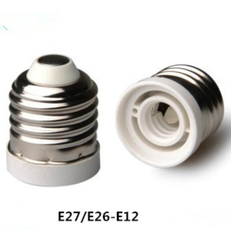 E27 E26 to E12 Adapter Light Socket Medium to Candelabra Screw Bulb Socket Maximum 60W Heat Resistant No Fire Hazard