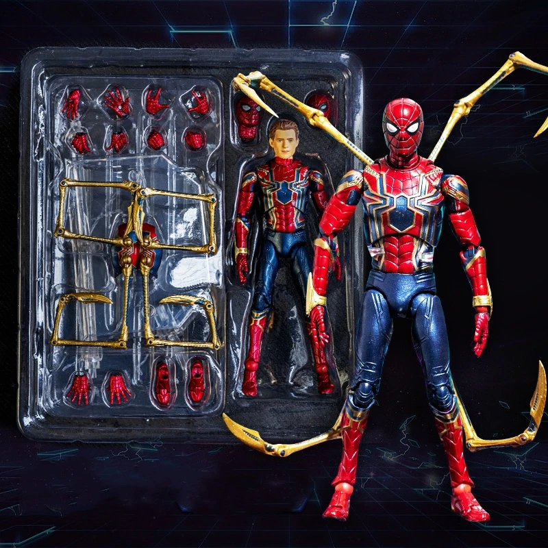 

Hot Mafex 081 Iron Spiderman Action Figure Toys Avenger Spider Man Statue Model Doll Collectible Ornaments Kids Toy Xmas Gifts