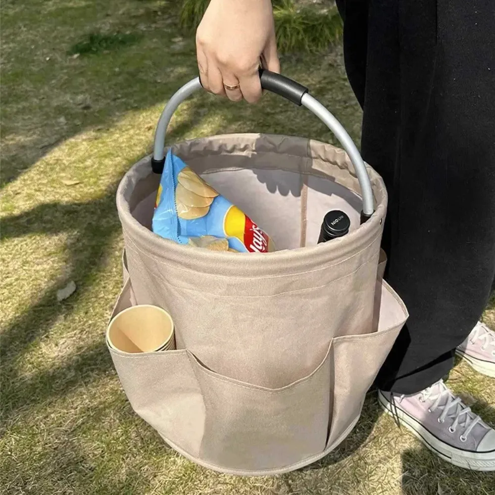 Shopping Bag Bucket Organizer Pouch Gardening Storage Hand Tool Bag For Camp Tool Bag Planting Props Basket Garden Basket Tool