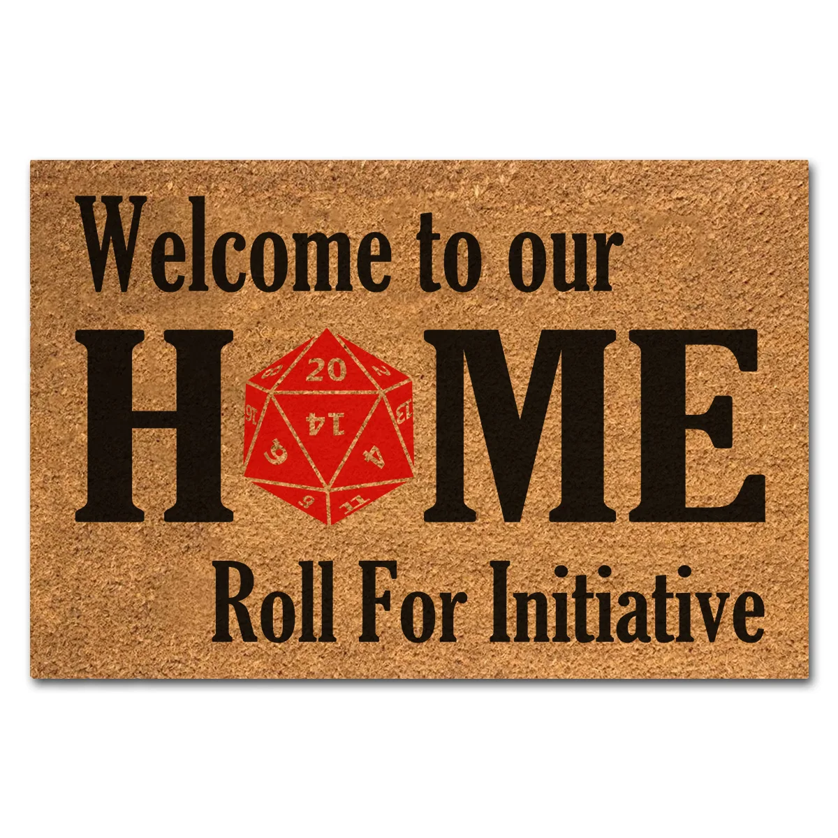 Funny Coir Doormat Welcome to Our Roll for Initiative Front Door Mat Entryway Outdoor Mat with Heavy Duty  23.7x15.7 inch