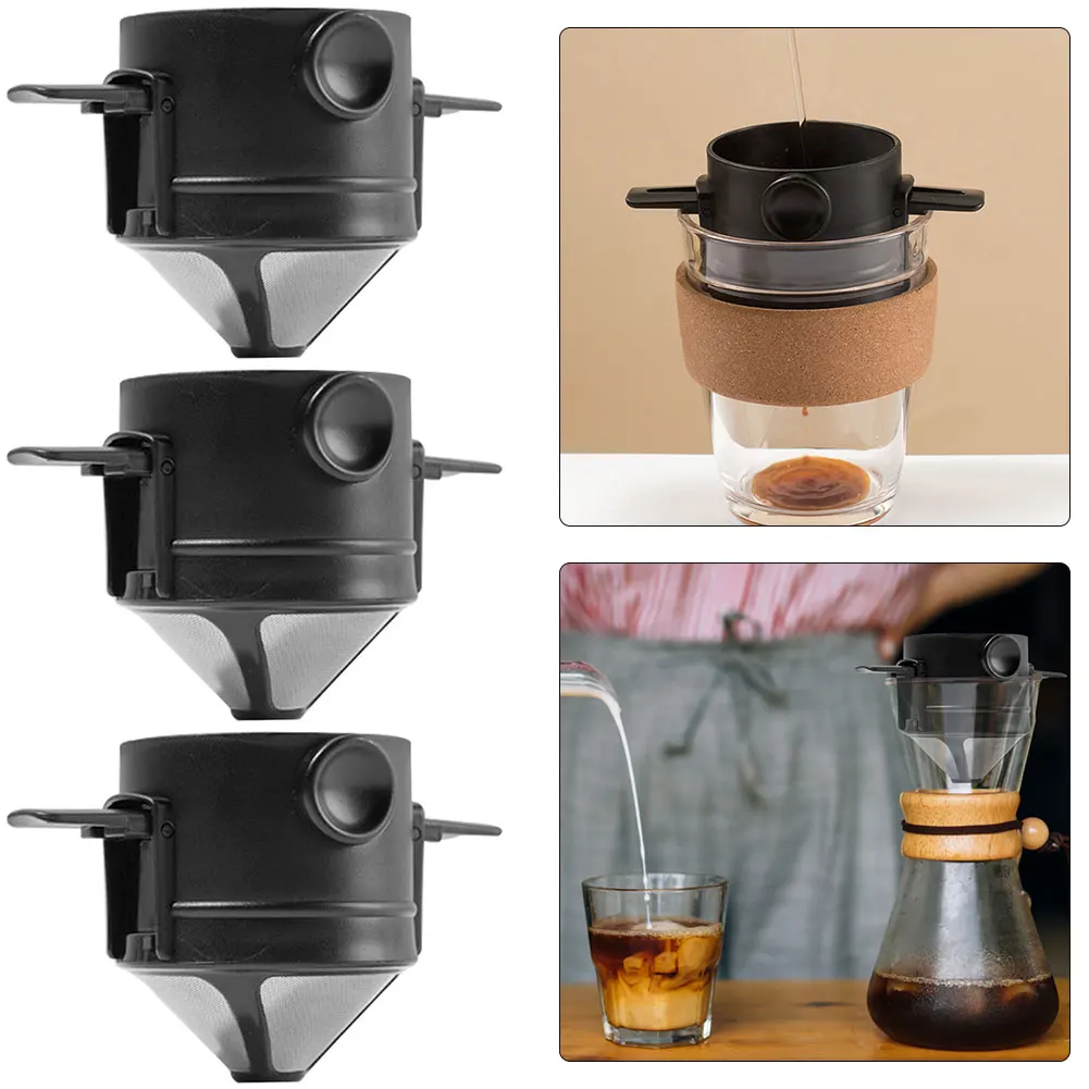 Faltbare tragbare Kaffeefilter-Kaffeemaschine aus Edelstahl für Tropfkaffee und Tee, wiederverwendbar, papierlos, zum Übergießen von Kaffee