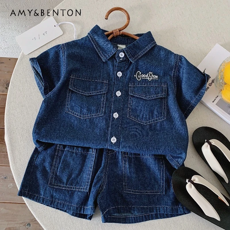 conjunto-de-mezclilla-de-verano-para-ninos-camisa-de-manga-corta-y-pantalones-cortos-2-piezas-atuendo-informal-traje-de-jeans-transpirable-para-ninos-para-uso-diario-y-vacaciones