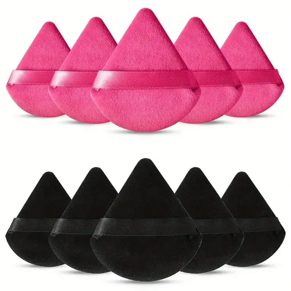 Éponges à poudre triangulaires réutilisables, 10 pièces, éponge à poudre en peluche, éponge pour fond de teint, pour le visage et le corps, outil de maquillage en poudre libre