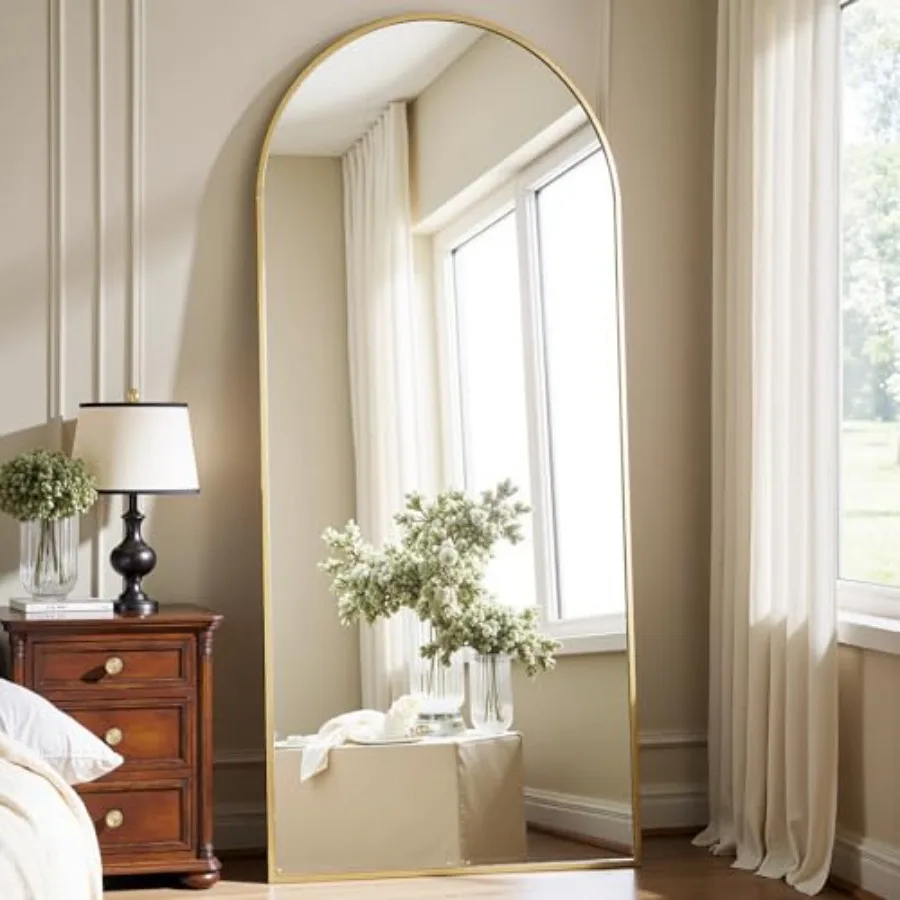 

Arched Gold Full Length Mirror 57"X20" Large Floor Mirrors Full Body Mirror for Leaning or Hanging Standing Mirrors for Bedroom