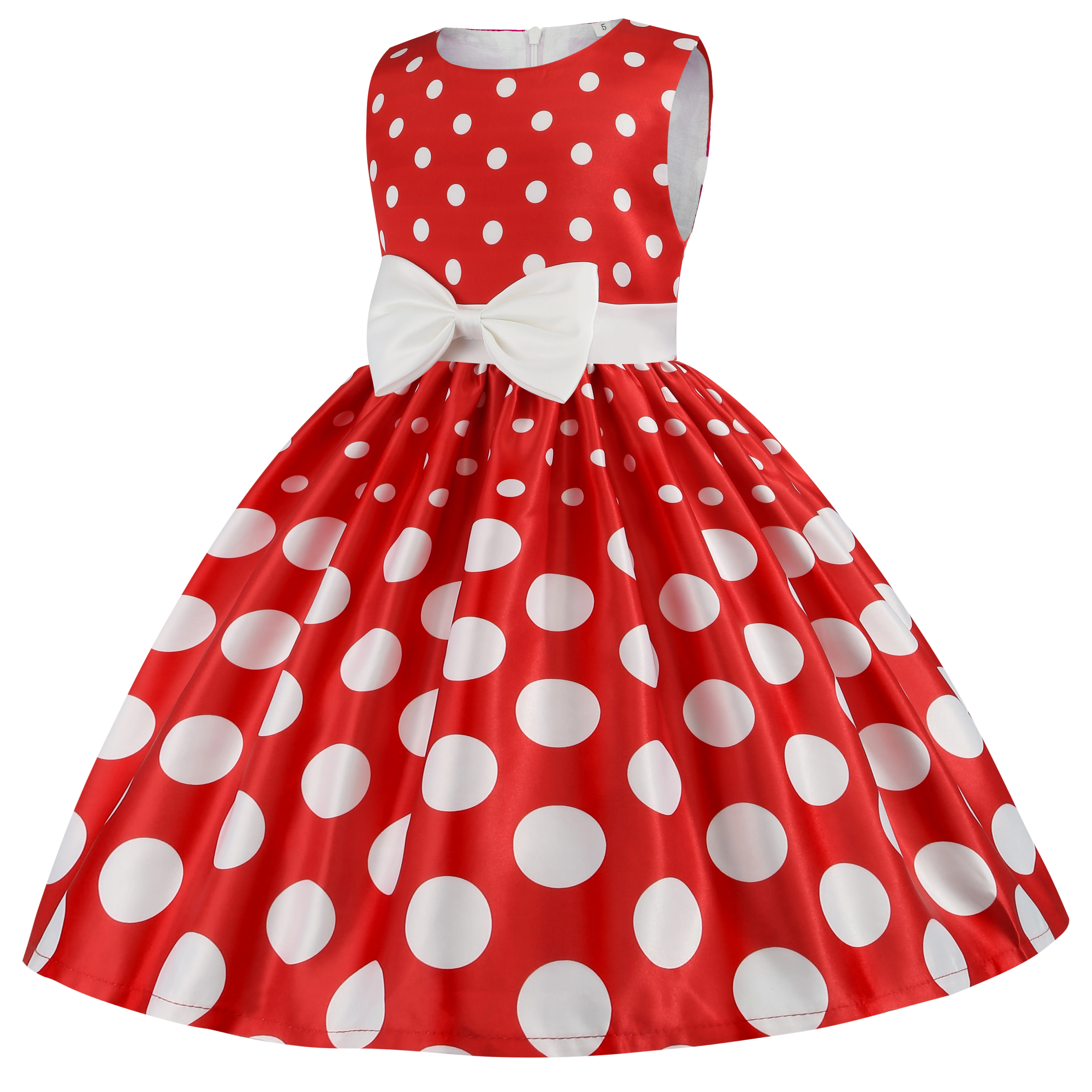 Girls' clothing, girls' baby clothes, skirt with bow and polka dot pattern, imitation show, Halloween party, exquisite clothing image 3