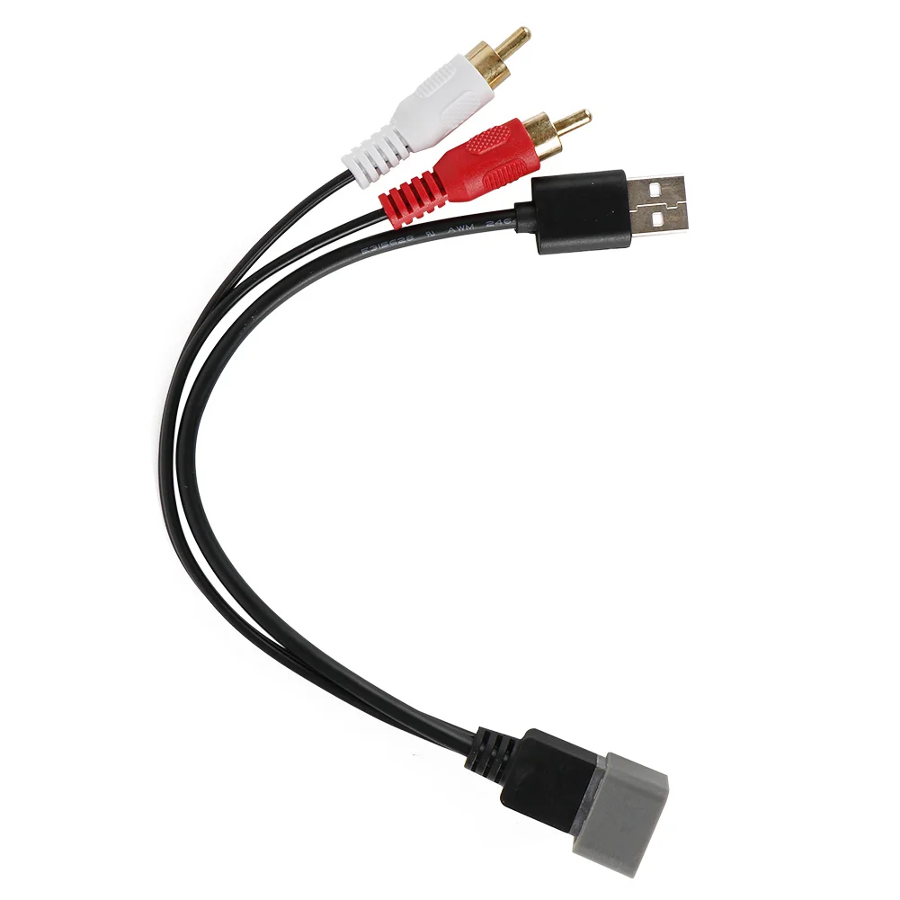 Car Radio USB Adapter Audio Cable USB Port Input Retention Cable 8-pin USB Port RCA Plug Aux Cable for Nissan Cube/ Juke/ Versa