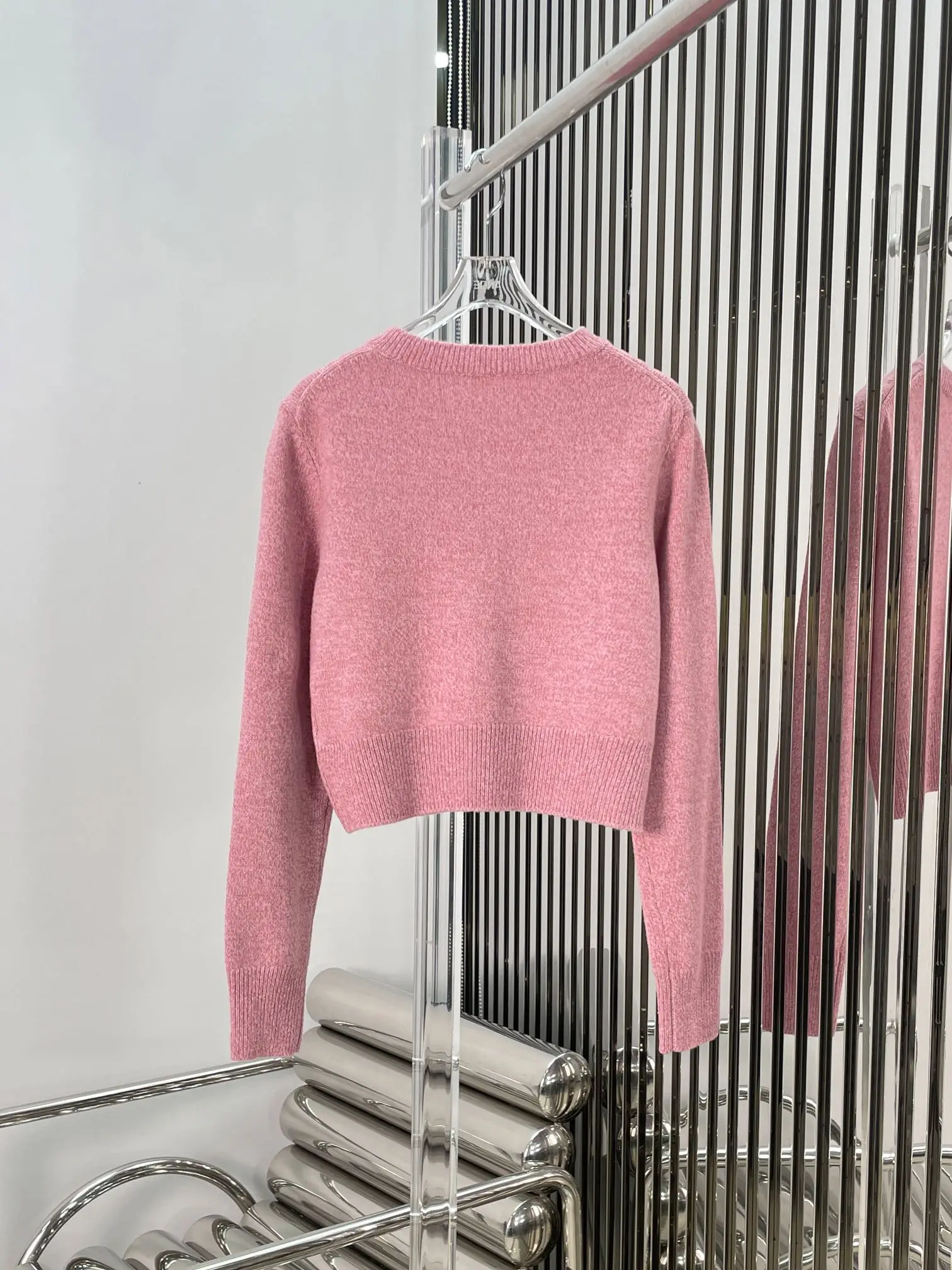 2024 Summer and Autumn New Women\'s Clothing Diamond button round neck solid color knitted cardigan 0808