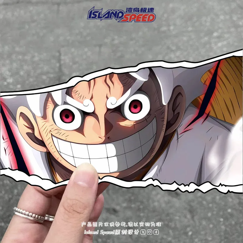 

ONE PIECE Anime White Hair Luffy Tear Car Sticker 2D Creative Personality Body Decal