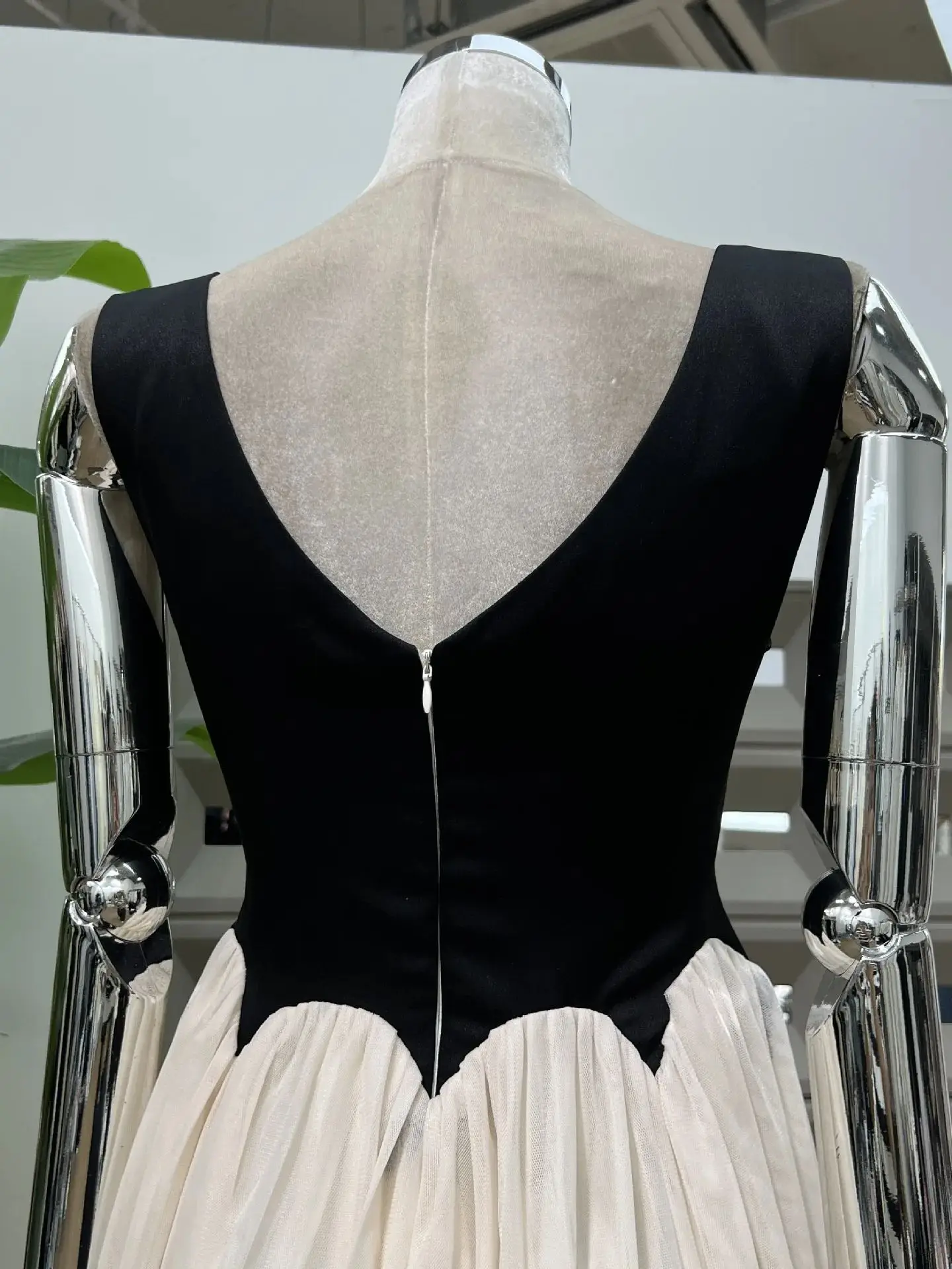 Neue Vintage-Midikleider für Damen, Farbblock-Mesh, ärmellos, quadratischer Ausschnitt, Strass, Party, formelles Abendkleid, Abschlussball, elegantes Kleid