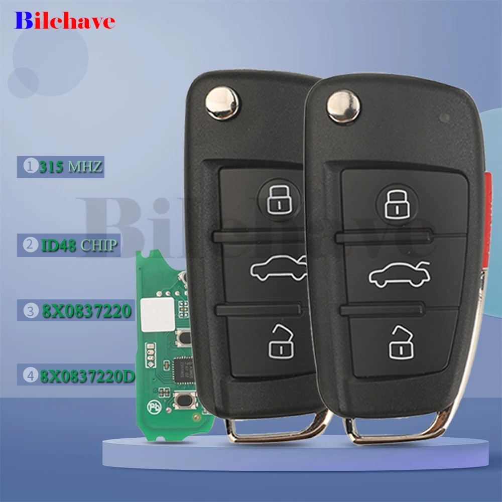 

Jingyuqin 3/4 кнопки 8X0837220/8X0837220D 315 МГц ID48 чип для Audi Q3 2012-2017 флип умный дистанционный автомобильный брелок без ключа Go