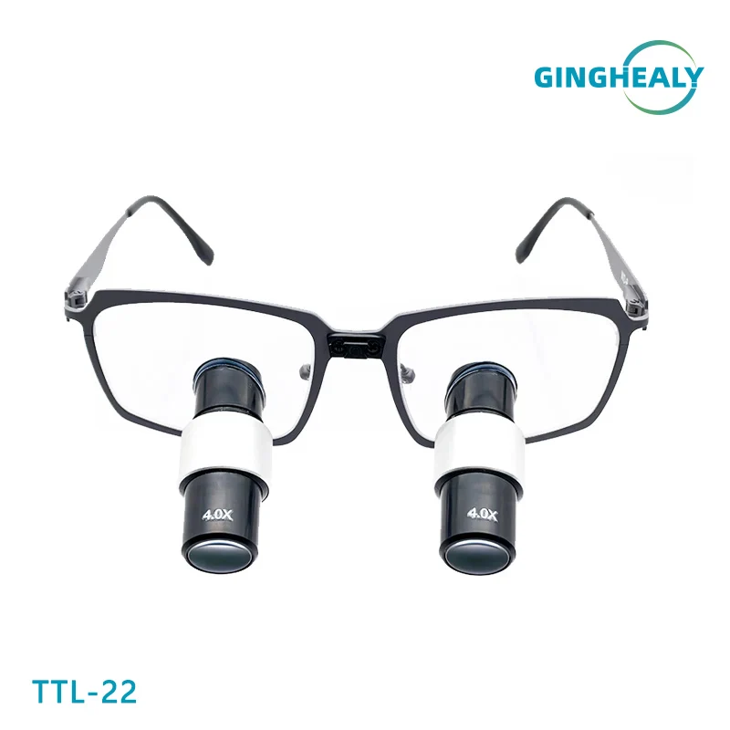 Ginghealy TTL Kepler Customized Dental Surgical Prismatic Loupes with Plastic Lens 4X 5X 6X IPD Myopia Glasses Titanium Frame