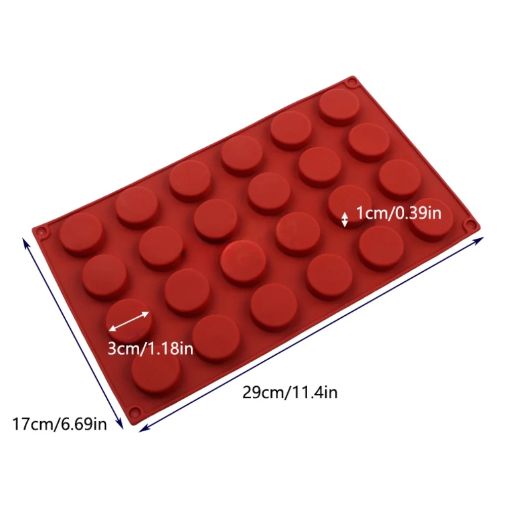 24 Hole Gold Coin Shape Silicone Chocolate Mold Flat Round Chocolate Slices Flip Sugar Cake Decoration Mold Candle Baking Mould