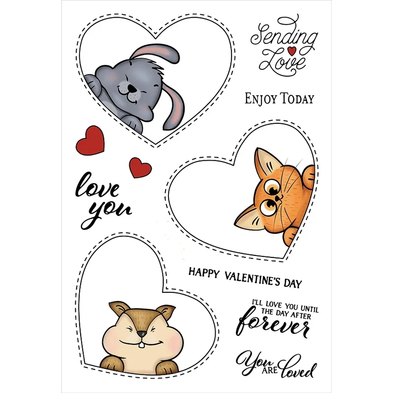 Romantic Expression of Love Metal Cutting Dies And Clear Stamp For DIY Embossed Paper Cards Decorated Handbook Album Craft Stamp