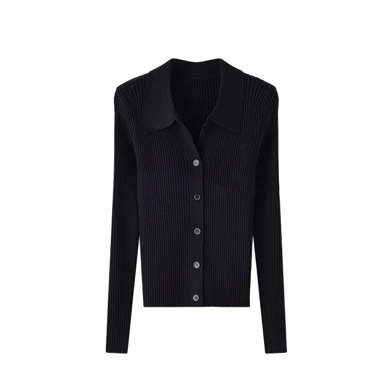 

Модный женский вязаный кардиган JZZDEMM с воротником, длинными рукавами, белый, в клетку, для повседневной носки, стандартный крой