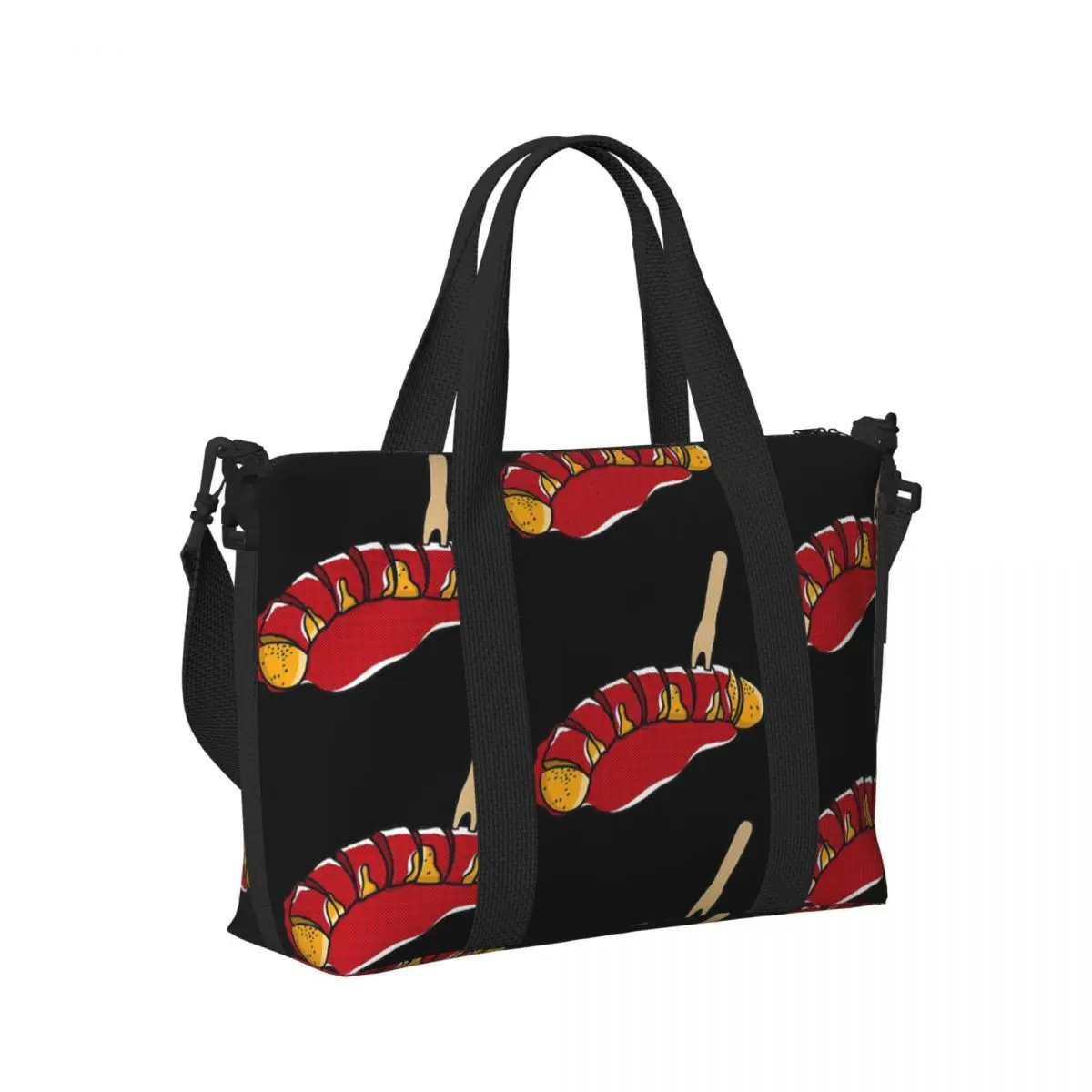 

Currywurst Pure Beach Travel Bag Large Capacity Tote Bags for Gym Yoga Women Shopping Duffle Shoulder Bag