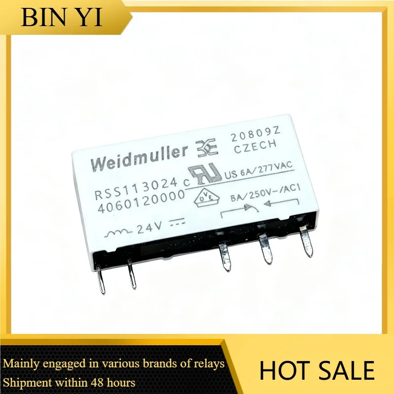 5‑Pin Slim Power Relay RSS113024 4060120000 24V Coil 6A 277VAC PCB Mount Electromagnetic Industrial Control Spare Parts